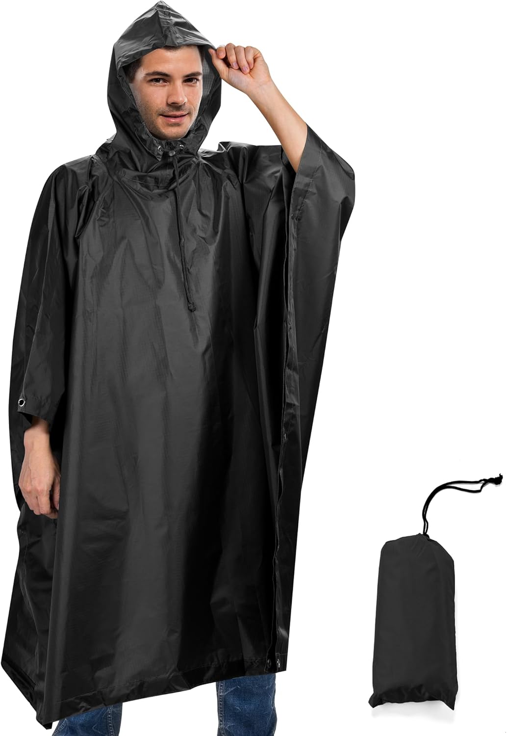 新品 ENFOLD Rain Poncho Coat TOM SHOO Multifunctional Raincoat with Hood Hiking Cycling